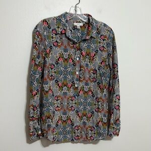 JCrew silk/cotton button down blouse